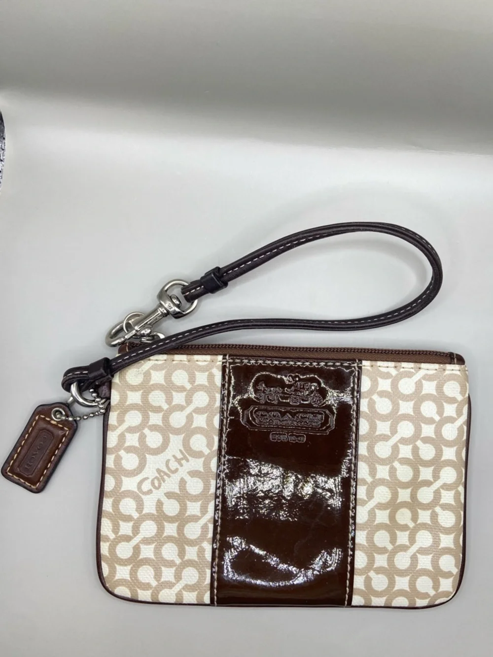 Coach Penelope Signature Patent Leather Wristlet